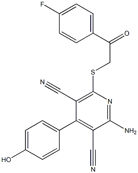 2-amino-6-{[2-(4-fluorophenyl)-2-oxoethyl]sulfanyl}-4-(4-hydroxyphenyl)-3,5-pyridinedicarbonitrile