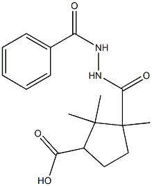 3-[(2-benzoylhydrazino)carbonyl]-2,2,3-trimethylcyclopentanecarboxylic acid Structure