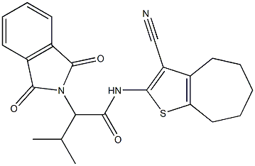 N-(3-cyano-5,6,7,8-tetrahydro-4H-cyclohepta[b]thien-2-yl)-2-(1,3-dioxo-1,3-dihydro-2H-isoindol-2-yl)-3-methylbutanamide Structure