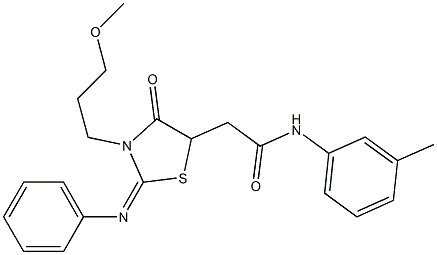 2-[3-(3-methoxypropyl)-4-oxo-2-(phenylimino)-1,3-thiazolidin-5-yl]-N-(3-methylphenyl)acetamide