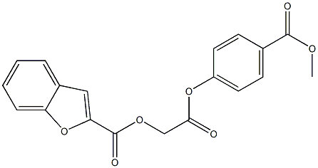 2-[4-(methoxycarbonyl)phenoxy]-2-oxoethyl 1-benzofuran-2-carboxylate Struktur