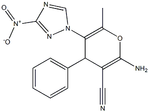 2-amino-5-{3-nitro-1H-1,2,4-triazol-1-yl}-6-methyl-4-phenyl-4H-pyran-3-carbonitrile