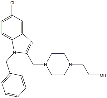 2-{4-[(1-benzyl-5-chloro-1H-benzimidazol-2-yl)methyl]-1-piperazinyl}ethanol Struktur
