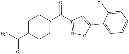 1-{[5-(2-chlorophenyl)-3-isoxazolyl]carbonyl}-4-piperidinecarboxamide 结构式