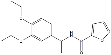 N-[1-(3,4-diethoxyphenyl)ethyl]-2-furamide Struktur