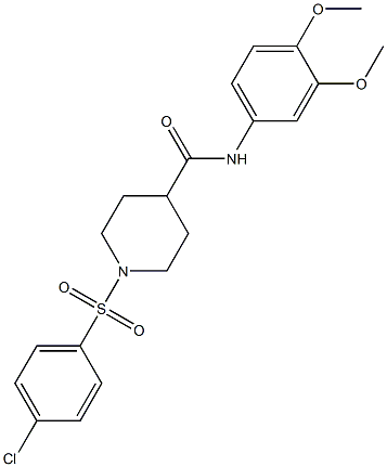  1-[(4-chlorophenyl)sulfonyl]-N-(3,4-dimethoxyphenyl)-4-piperidinecarboxamide