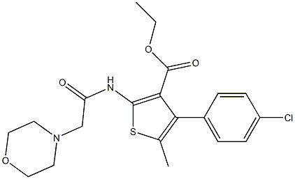 ethyl 4-(4-chlorophenyl)-5-methyl-2-[(4-morpholinylacetyl)amino]-3-thiophenecarboxylate Structure