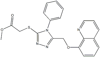 methyl ({4-phenyl-5-[(8-quinolinyloxy)methyl]-4H-1,2,4-triazol-3-yl}sulfanyl)acetate Structure