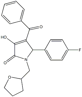 4-benzoyl-5-(4-fluorophenyl)-3-hydroxy-1-(tetrahydro-2-furanylmethyl)-1,5-dihydro-2H-pyrrol-2-one Structure