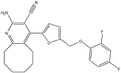 2-amino-4-{5-[(2,4-difluorophenoxy)methyl]-2-furyl}-5,6,7,8,9,10-hexahydrocycloocta[b]pyridine-3-carbonitrile,,结构式