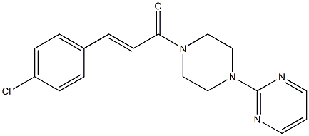 2-{4-[3-(4-chlorophenyl)acryloyl]-1-piperazinyl}pyrimidine,,结构式