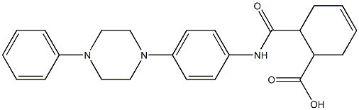 6-{[4-(4-phenyl-1-piperazinyl)anilino]carbonyl}-3-cyclohexene-1-carboxylicacid 化学構造式