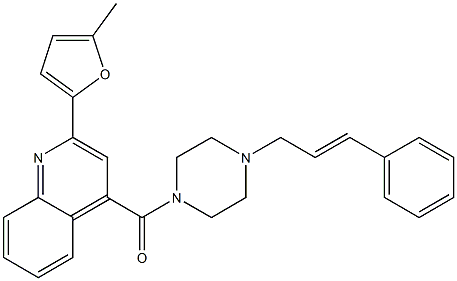 4-[(4-cinnamyl-1-piperazinyl)carbonyl]-2-(5-methyl-2-furyl)quinoline Structure