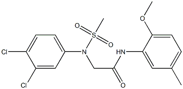 2-[3,4-dichloro(methylsulfonyl)anilino]-N-(2-methoxy-5-methylphenyl)acetamide Structure