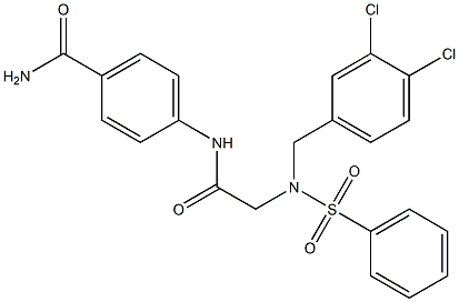 4-({[[(3,4-dichlorophenyl)methyl](phenylsulfonyl)amino]acetyl}amino)benzamide Struktur