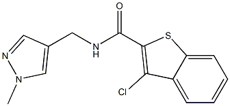 3-chloro-N-[(1-methyl-1H-pyrazol-4-yl)methyl]-1-benzothiophene-2-carboxamide 化学構造式