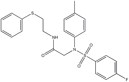 2-{[(4-fluorophenyl)sulfonyl]-4-methylanilino}-N-[2-(phenylsulfanyl)ethyl]acetamide Structure