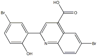 6-bromo-2-(5-bromo-2-hydroxyphenyl)-4-quinolinecarboxylic acid,,结构式