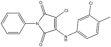 3-chloro-4-(3-chloro-4-methylanilino)-1-phenyl-1H-pyrrole-2,5-dione,,结构式