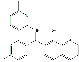 7-{(4-fluorophenyl)[(6-methyl-2-pyridinyl)amino]methyl}-8-quinolinol 化学構造式