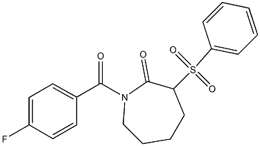 1-(4-fluorobenzoyl)-3-(phenylsulfonyl)-2-azepanone