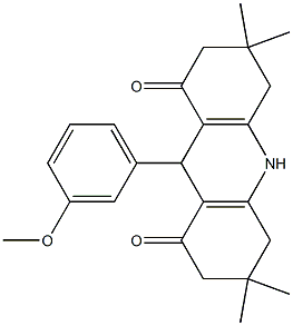 9-(3-methoxyphenyl)-3,3,6,6-tetramethyl-3,4,6,7,9,10-hexahydro-1,8(2H,5H)-acridinedione Struktur