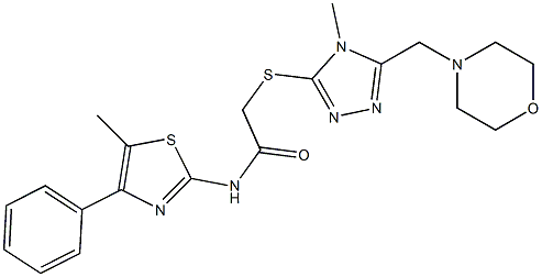 2-{[4-methyl-5-(4-morpholinylmethyl)-4H-1,2,4-triazol-3-yl]sulfanyl}-N-(5-methyl-4-phenyl-1,3-thiazol-2-yl)acetamide Structure