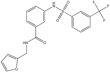 N-(2-furylmethyl)-3-({[3-(trifluoromethyl)phenyl]sulfonyl}amino)benzamide Struktur