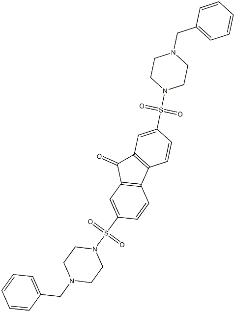 2,7-bis[(4-benzyl-1-piperazinyl)sulfonyl]-9H-fluoren-9-one|