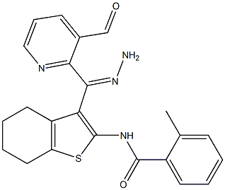 2-methyl-N-{3-[2-(3-pyridinylcarbonyl)carbohydrazonoyl]-4,5,6,7-tetrahydro-1-benzothien-2-yl}benzamide 结构式