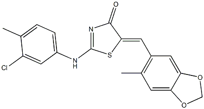 2-(3-chloro-4-methylanilino)-5-[(6-methyl-1,3-benzodioxol-5-yl)methylene]-1,3-thiazol-4(5H)-one