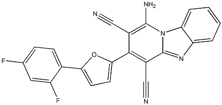 1-amino-3-[5-(2,4-difluorophenyl)-2-furyl]pyrido[1,2-a]benzimidazole-2,4-dicarbonitrile Structure