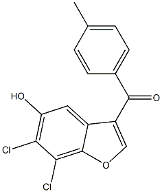 (6,7-dichloro-5-hydroxy-1-benzofuran-3-yl)(4-methylphenyl)methanone Structure
