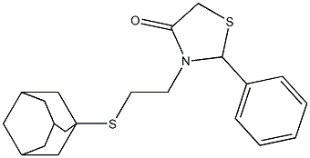 3-[2-(1-adamantylsulfanyl)ethyl]-2-phenyl-1,3-thiazolidin-4-one Structure