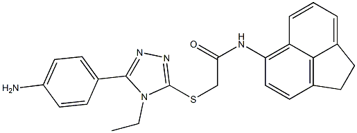 2-{[5-(4-aminophenyl)-4-ethyl-4H-1,2,4-triazol-3-yl]sulfanyl}-N-(1,2-dihydroacenaphthylen-5-yl)acetamide 结构式