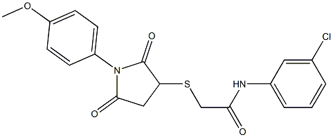 N-(3-chlorophenyl)-2-{[1-(4-methoxyphenyl)-2,5-dioxo-3-pyrrolidinyl]sulfanyl}acetamide Structure