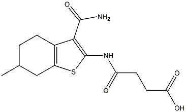 4-{[3-(aminocarbonyl)-6-methyl-4,5,6,7-tetrahydro-1-benzothien-2-yl]amino}-4-oxobutanoic acid Struktur