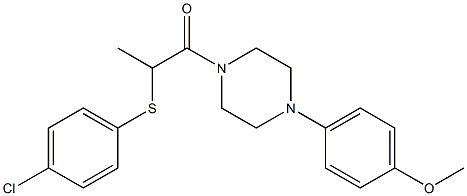 4-(4-{2-[(4-chlorophenyl)sulfanyl]propanoyl}-1-piperazinyl)phenyl methyl ether Structure