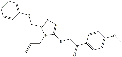 2-{[4-allyl-5-(phenoxymethyl)-4H-1,2,4-triazol-3-yl]sulfanyl}-1-(4-methoxyphenyl)ethanone 结构式