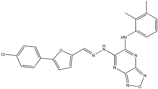 5-(4-chlorophenyl)-2-furaldehyde [6-(2,3-dimethylanilino)[1,2,5]oxadiazolo[3,4-b]pyrazin-5-yl]hydrazone 结构式