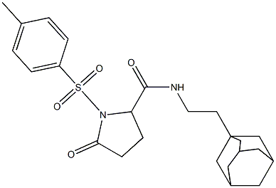 N-[2-(1-adamantyl)ethyl]-1-[(4-methylphenyl)sulfonyl]-5-oxo-2-pyrrolidinecarboxamide Struktur