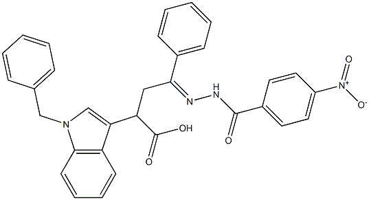  2-(1-benzyl-1H-indol-3-yl)-4-({4-nitrobenzoyl}hydrazono)-4-phenylbutanoic acid