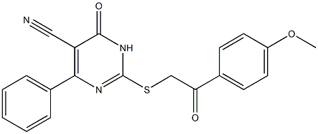 2-{[2-(4-methoxyphenyl)-2-oxoethyl]sulfanyl}-6-oxo-4-phenyl-1,6-dihydro-5-pyrimidinecarbonitrile