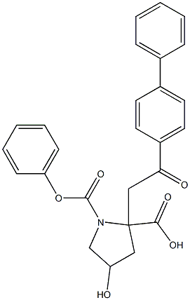 2-(2-[1,1'-biphenyl]-4-yl-2-oxoethyl) 1-phenyl 4-hydroxy-1,2-pyrrolidinedicarboxylate,,结构式