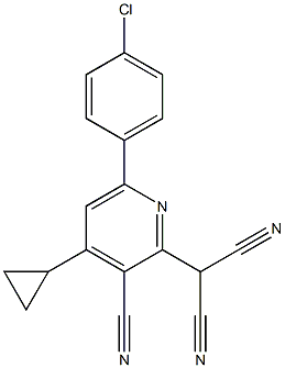  2-[6-(4-chlorophenyl)-3-cyano-4-cyclopropyl-2-pyridinyl]malononitrile