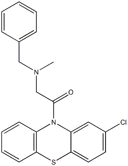 N-benzyl-N-[2-(2-chloro-10H-phenothiazin-10-yl)-2-oxoethyl]-N-methylamine 化学構造式