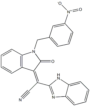 1H-benzimidazol-2-yl(1-{3-nitrobenzyl}-2-oxo-1,2-dihydro-3H-indol-3-ylidene)acetonitrile