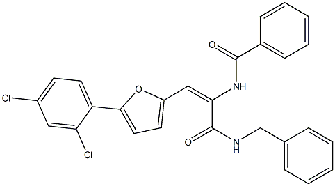 N-{1-[(benzylamino)carbonyl]-2-[5-(2,4-dichlorophenyl)-2-furyl]vinyl}benzamide Structure