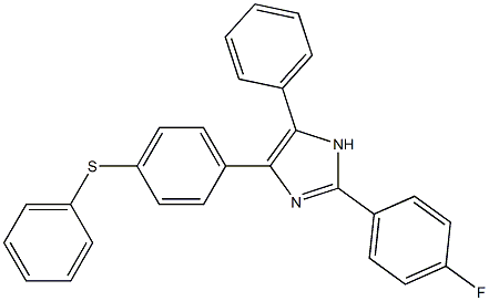 2-(4-fluorophenyl)-5-phenyl-4-[4-(phenylsulfanyl)phenyl]-1H-imidazole,,结构式
