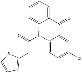 N-(2-benzoyl-4-chlorophenyl)-2-(2-thienyl)acetamide Struktur